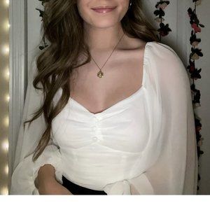 Princess Polly White Puff Sleeve Bodysuit